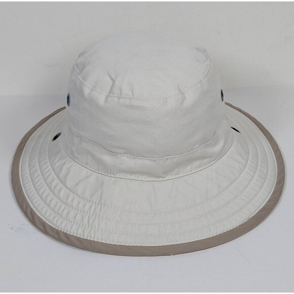 Wallaroo Explorer Sun Hat M/L Unisex White Tan Beige Neutral UV 50+ Wide Brim - Picture 2 of 7